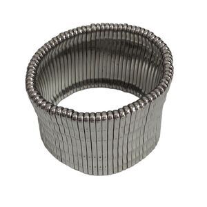 Silver Metal Column Stretch Bracelet
